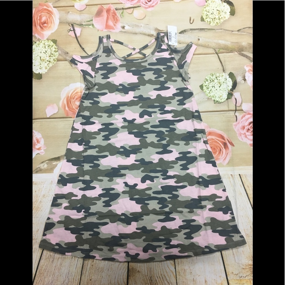 Children's Place Girls Camo short sleeve Dress - Picture 1 of 1